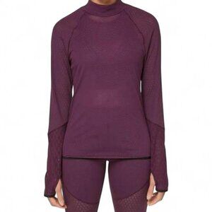 Lululemon lab Geo Long Sleeve Plum Fitted Performance Top Small